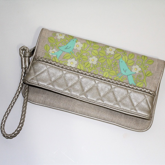 NWOT Vera Bradley Fold Over Wristlet/Clutch Gold - Picture 1 of 6
